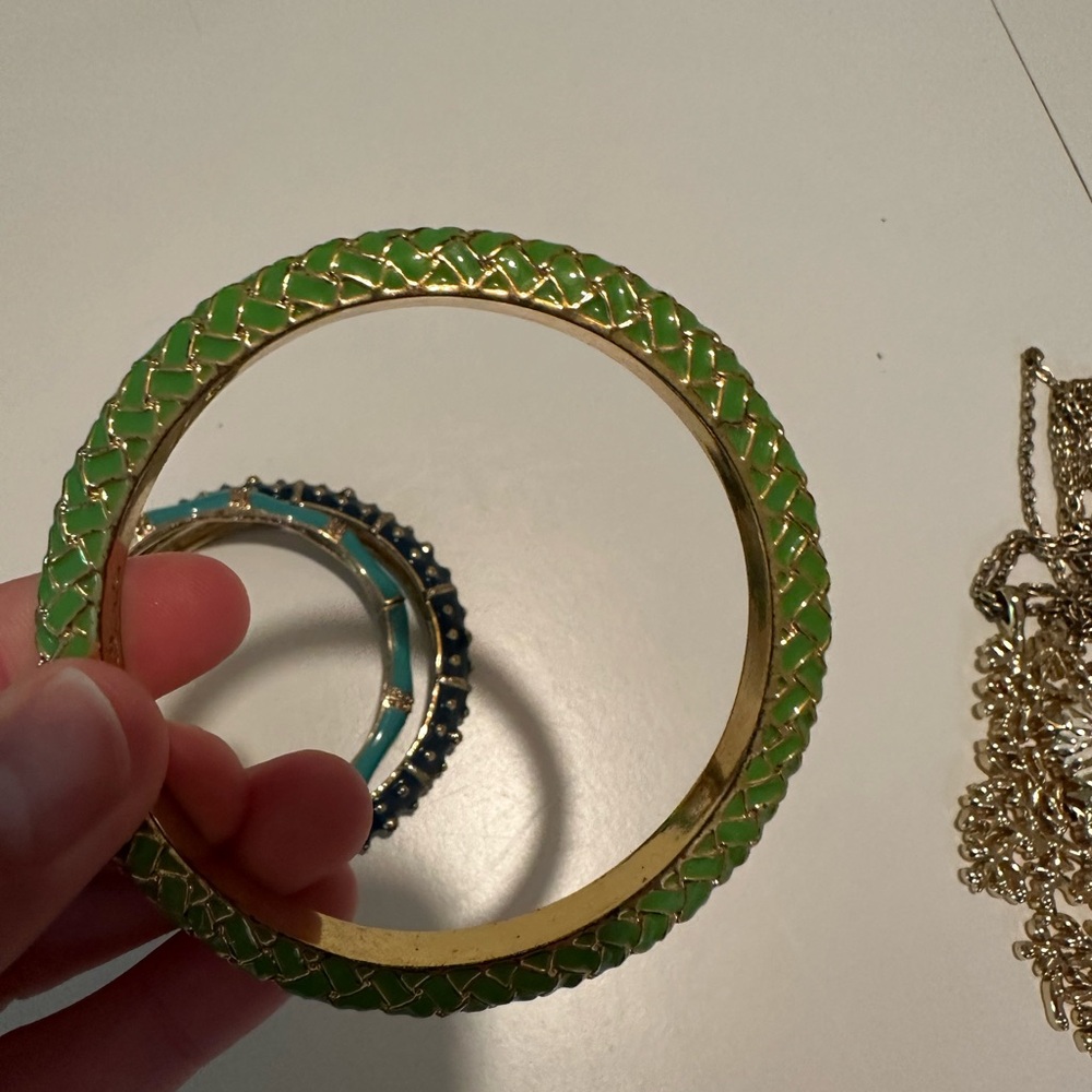 Lilly Pulitzer Green and Gold Textured Bracelet